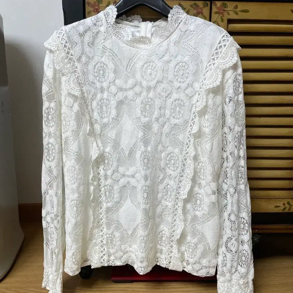 [BUNJANG] White Lace Blouse / 레이스 블라우스
