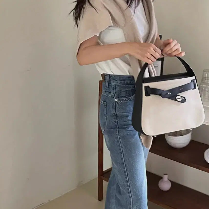 [BUNJANG] OFTN Tilt Bag Canvas Black M / [새상품] 디옵튼 틸트백 캔버스 블랙 M