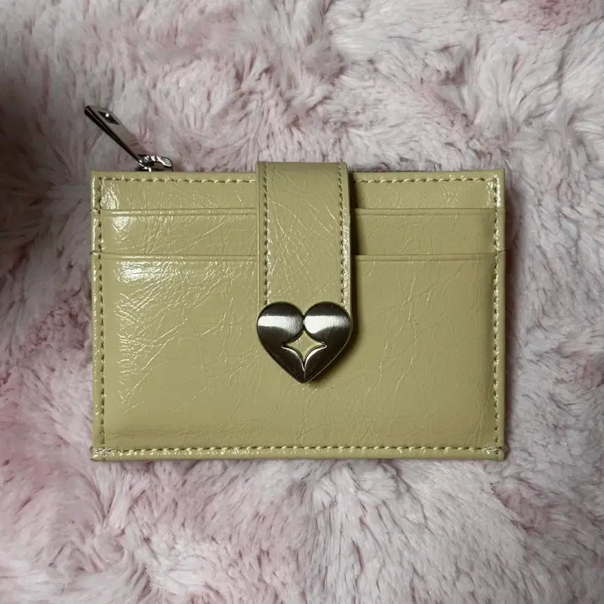 [BUNJANG] Fennec Heart Bridge Pocket Mini Card Wallet Soft Olive / 페넥 하트 브릿지 포켓 미니 카드지갑 소프트 올리브