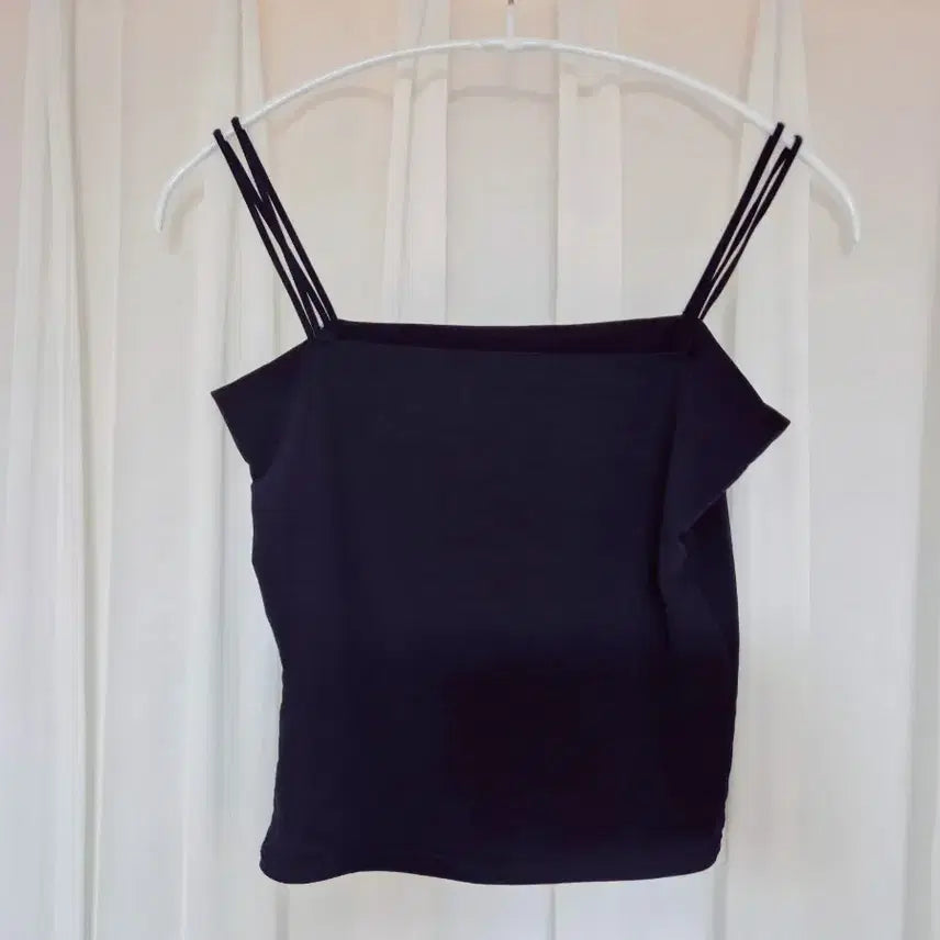 [BUNJANG] Hipnatic Double Strap Crop Tank Top Innerwear Black / 히프나틱 자체제작 두줄 크롭 나시 이너웨어 블랙