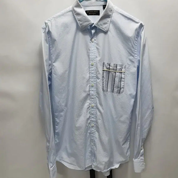 [BUNJANG] Burberry Long Sleeve Shirt with Pocket / 버버리 셔츠 포켓 긴팔 남방 블루