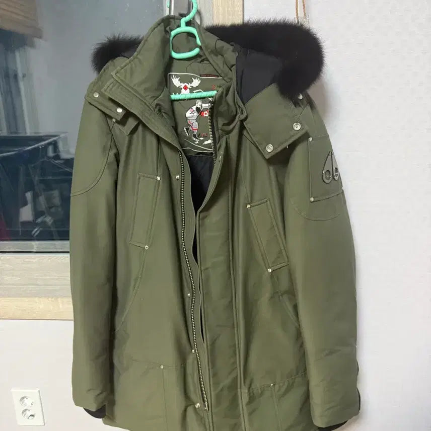 [BUNJANG] Moose Knuckles Khaki Hooded Long Padded Jacket with Fur Trim / 무스너클 패딩 카키색 퍼 후드 (롱 버전) 에눌가능