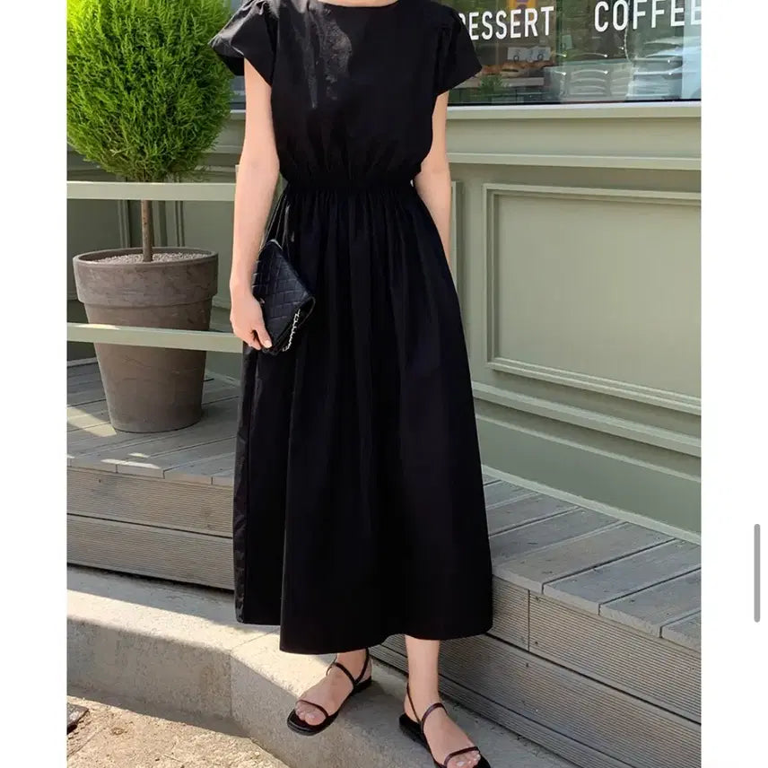 [BUNJANG] K-Club Back Button String Long Dress / 케이클럽 뒷단추 스트링 롱 원피스