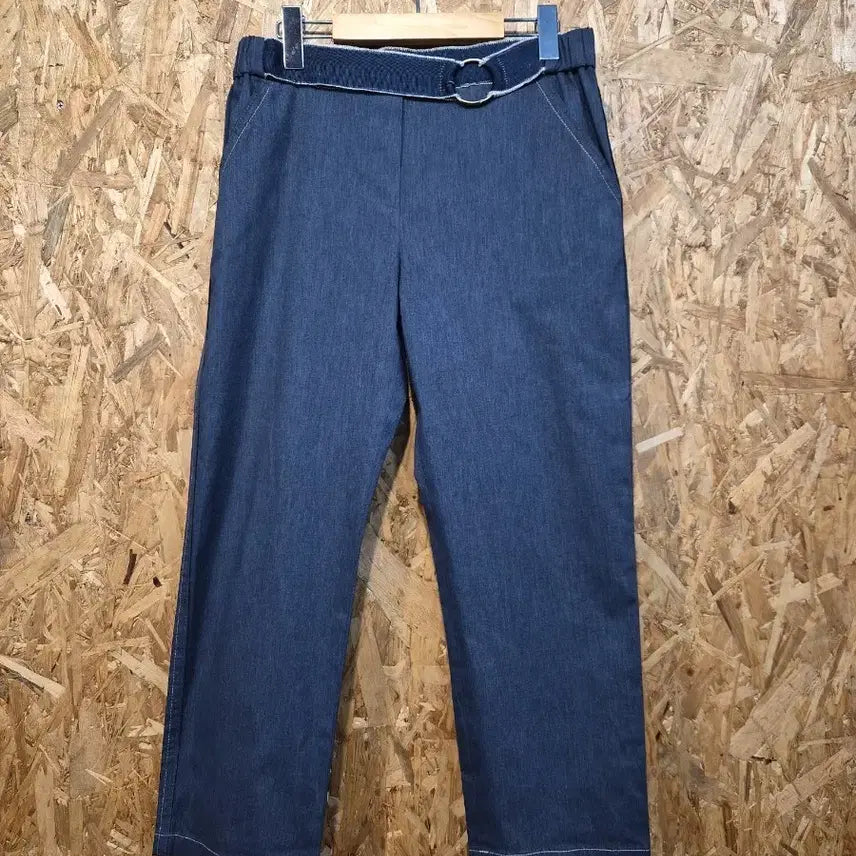 [BUNJANG] SJSJ Banding Denim-Like Pants with Ring Belt Detail / SJSJ 밴딩 데님라이크 팬츠 링벨트 포인트