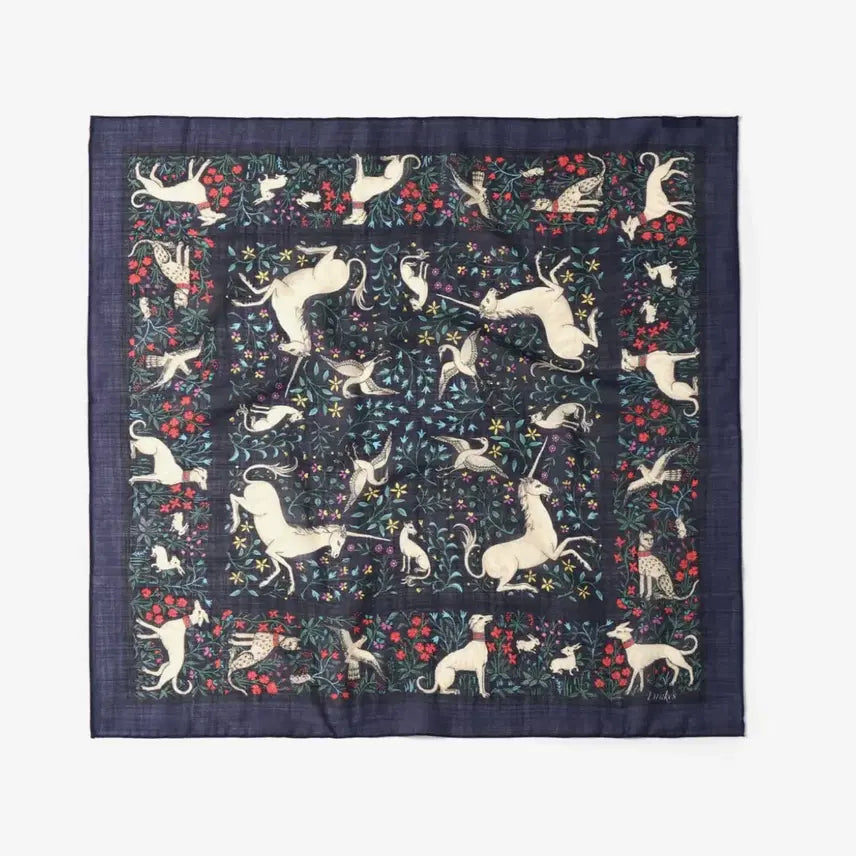 [BUNJANG] Drakes Unicorn Bandana Scarf Wool/Silk / 드레익스 유니콘 반다나 스카프