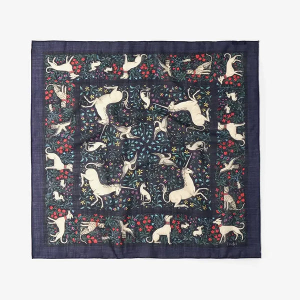[BUNJANG] Drakes Unicorn Bandana Scarf Wool/Silk / 드레익스 유니콘 반다나 스카프