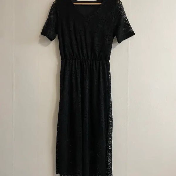 [BUNJANG] BNX Long Dress with Lace Overlay / BNX 롱 원피스