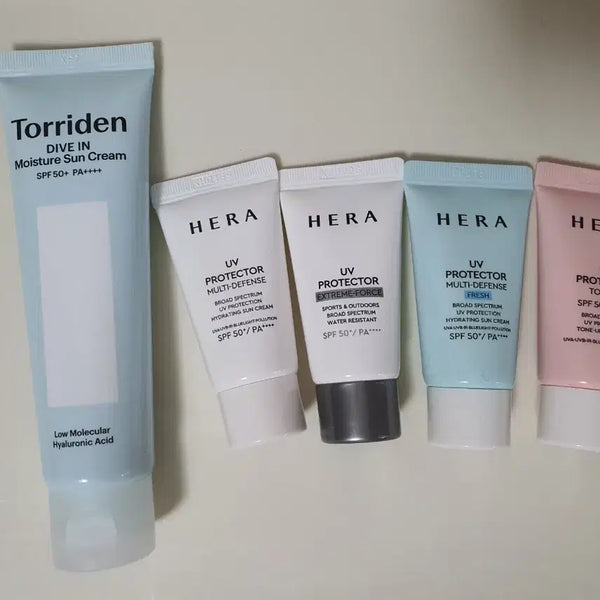 [BUNJANG] Torriden Dive-In Moisture Sun Cream + Hera Sun Cream (15ml x 4 types) / 토리든 다이브인 모이스처 선크림 + 헤라 선크림 15ml 4종