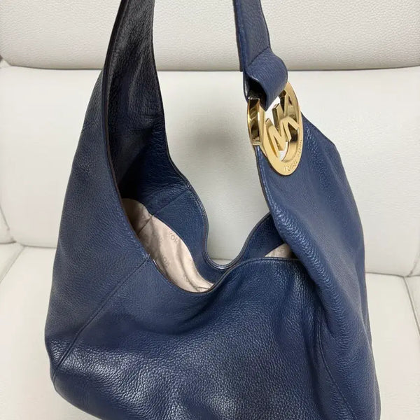 [BUNJANG] Michael Kors Navy Leather Hobo Bag / 마이클코어스 네이비 가죽 호보백