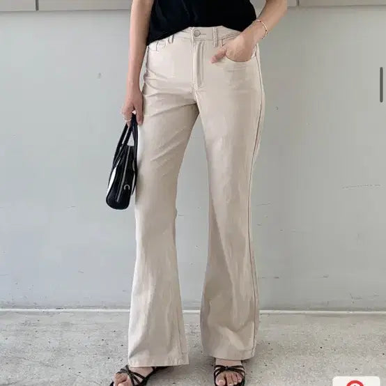 [BUNJANG] 66Girls Cool Cotton Bootcut Pants Beige XL / 육육걸즈 얇은쿨코튼 부츠컷 베이지xl