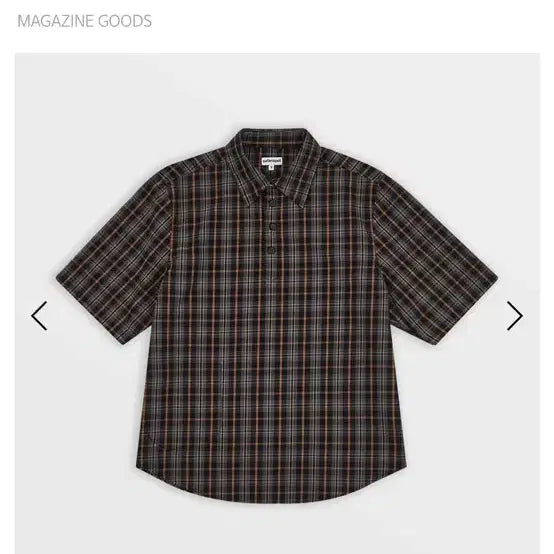[BUNJANG] Safaris Spot Pocket Check Half Shirt Brown / 사파리스팟 포켓 체크 하프 셔츠 브라운