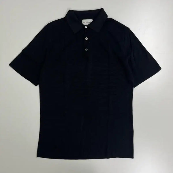[BUNJANG] Solid Homme PK Silk Collar Knit Short Sleeve T-Shirt / [정품] 솔리드 옴므 PK 실크 카라 니트 반팔