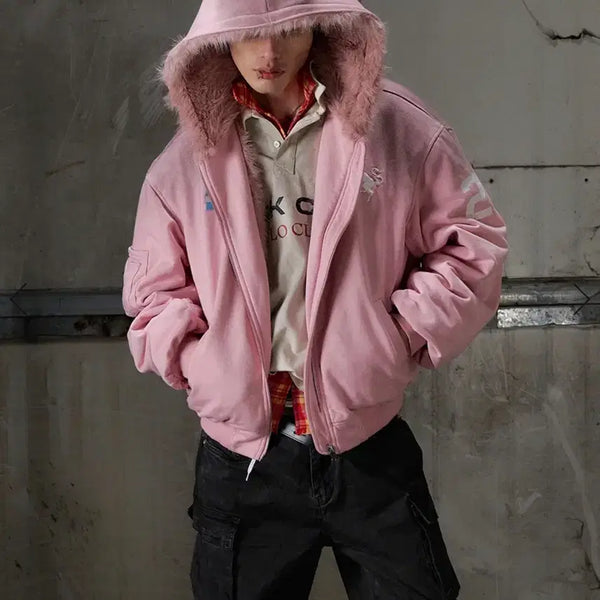 [BUNJANG] KLICK CLAK Faux Fur Hooded Sweatshirt L / KLICK CLAK 퍼 후드 L