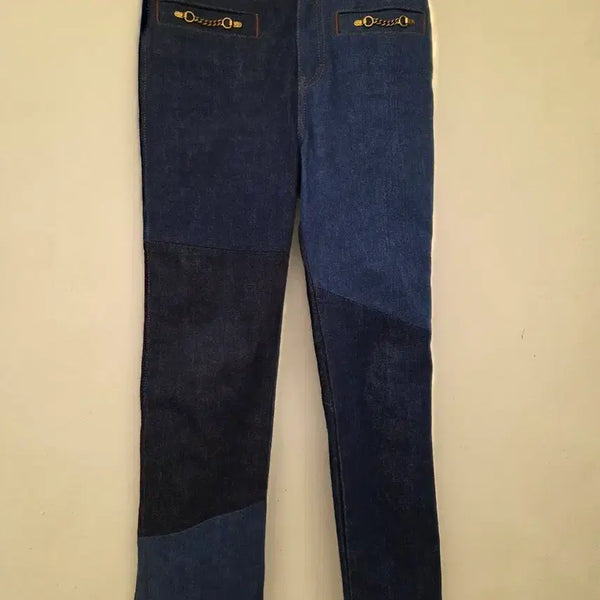 [BUNJANG] Coach Patchwork Denim Flare Pants Size 0 / 코치 패치워크 데님
