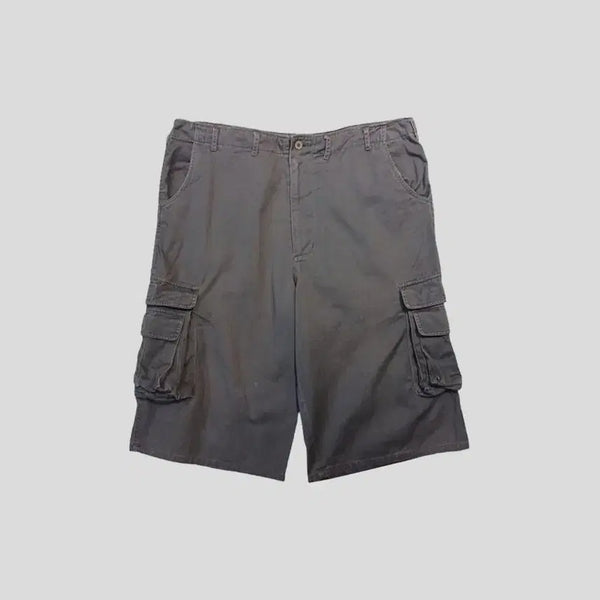 [BUNJANG] Vintage Pigment Cotton Cargo Pocket Military Bermuda Shorts (36-38) / 빈티지 피그먼트 브라운 그레이 사이드신치 카고포켓 밀리터리 코튼 버뮤다 반바지 하프팬츠 36-38
