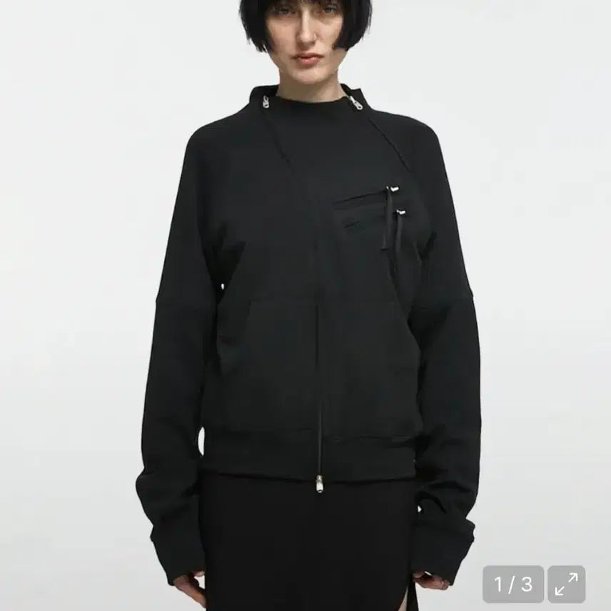 [BUNJANG] Nache Zip-Up Detail Hoodie Jersey Black / 나체 집업 디테일 후디 져지 블랙