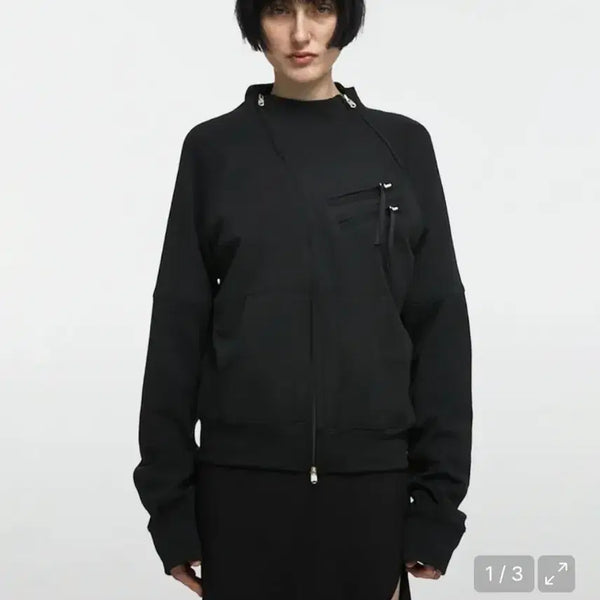 [BUNJANG] Nache Zip-Up Detail Hoodie Jersey Black / 나체 집업 디테일 후디 져지 블랙