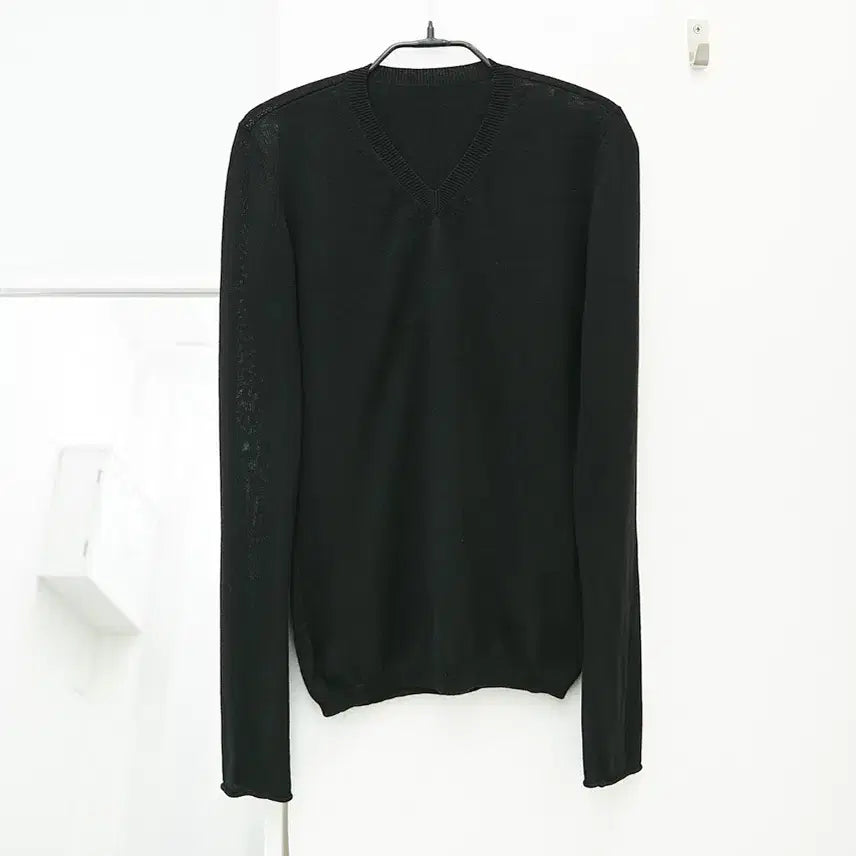 [BUNJANG] Yohji Yamamoto V-neck Cotton Knit Top / 요지야마모토 브이넥 코튼 니트탑