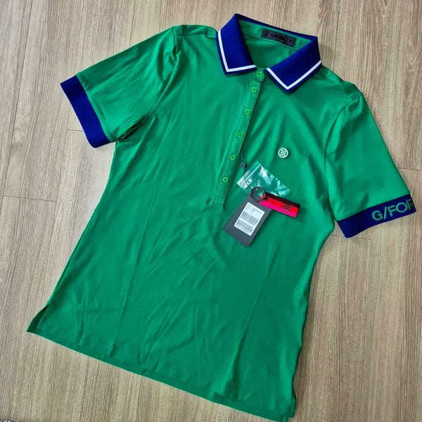 [BUNJANG] Gfore Women's Golf T-shirt Green/Navy Size M / 새상품)정품)지포어여성골프티셔츠 지포어골프 골프상의