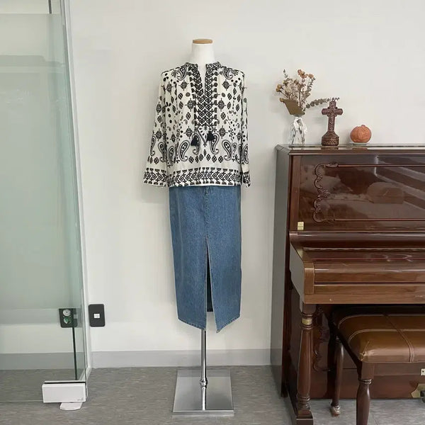 [BUNJANG] SEA New York Patterned Blouse / [sea New York] 패턴 블라우스