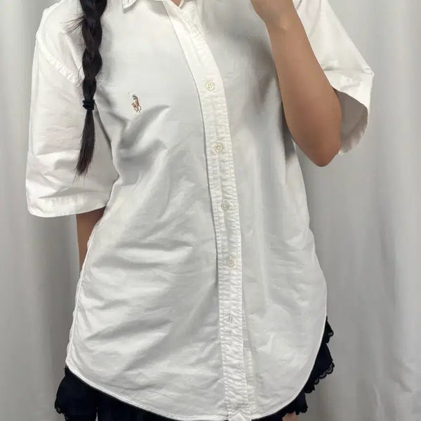 [BUNJANG] Polo Ralph Lauren Blake White Short Sleeve Shirt / 폴로 블레이크 화이트 반팔 셔츠