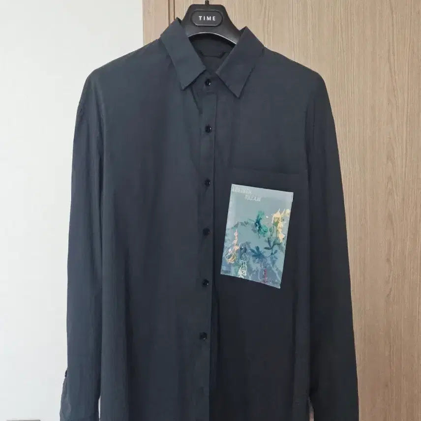 [BUNJANG] Time Homme Teal Pattern Shirt / 타임옴므 청록색 셔츠 100