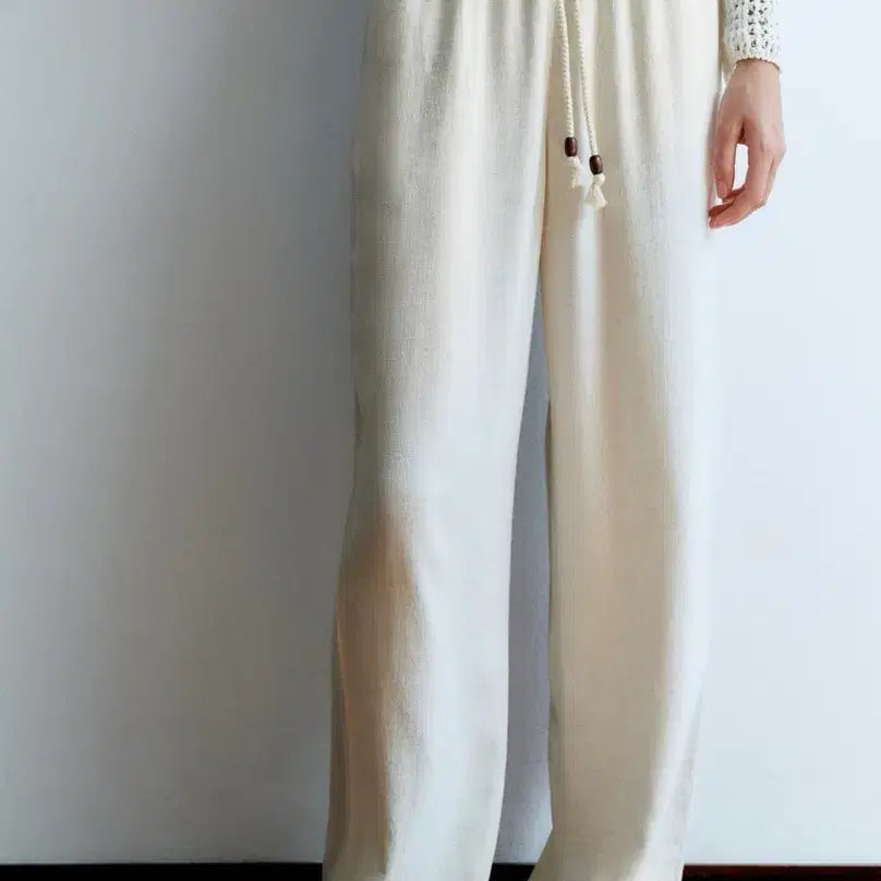 [BUNJANG] Zara Elastic Waist Wide Pants (Brown, XS) / 자라 엘라스틱 웨이스트 와이드 팬츠