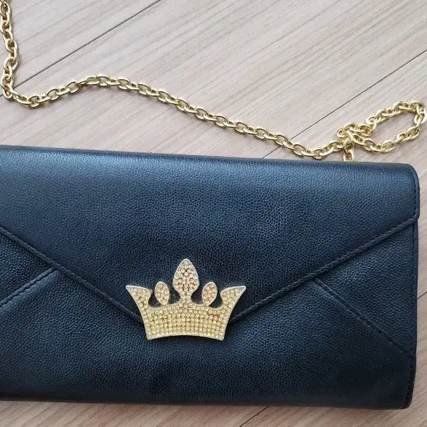 [BUNJANG] J.ESTINA Chain Crossbody Bag Black Crown Accent / 제이에스티나 체인 크로스백 블랙 왕관 장식