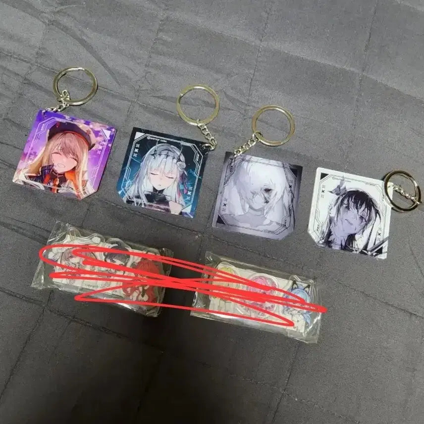 [BUNJANG] Niki Cinderella Box Exclusive Double-Sided Hologram Keychain Set (4pcs) / 니케 이스타에그 홀로그램키링 박스 구매 특전 키링 4개 세트
