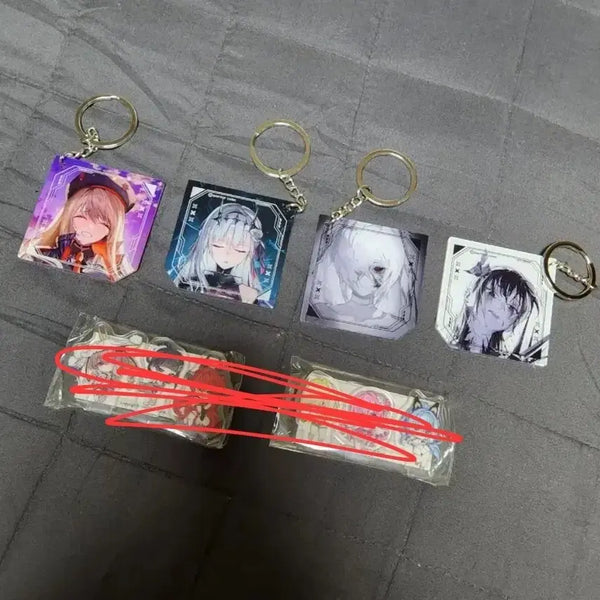 [BUNJANG] Niki Cinderella Box Exclusive Double-Sided Hologram Keychain Set (4pcs) / 니케 이스타에그 홀로그램키링 박스 구매 특전 키링 4개 세트