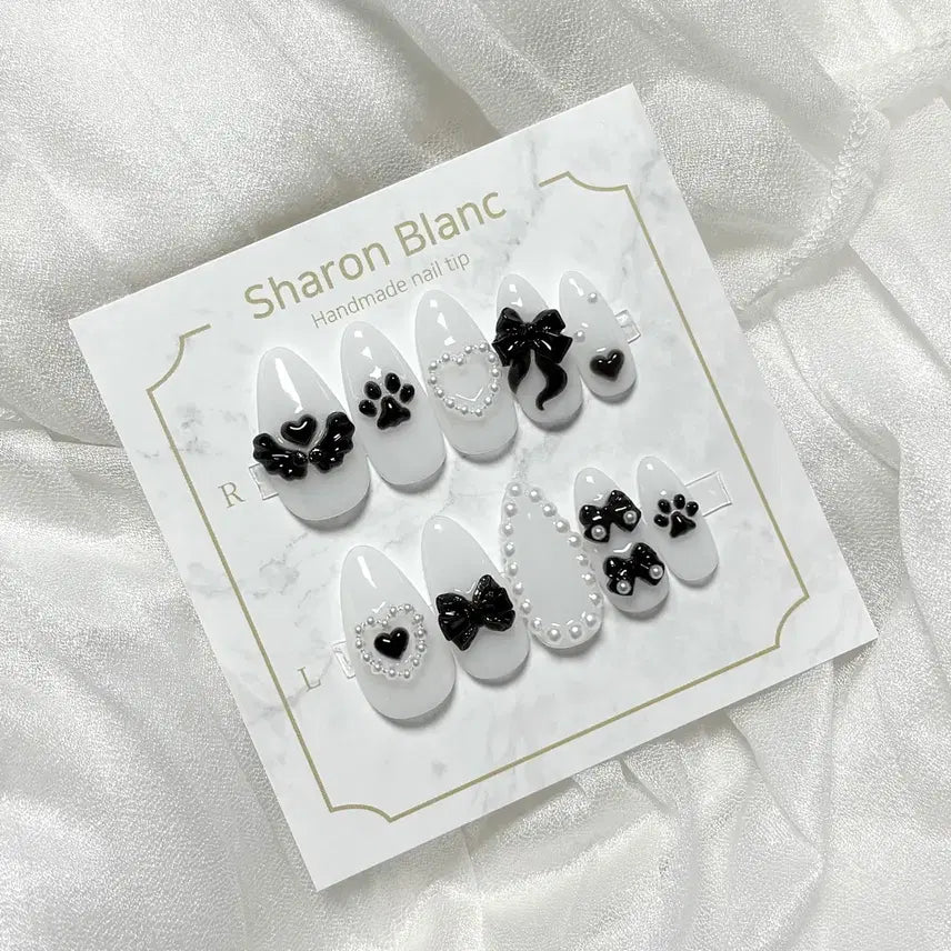 [BUNJANG] S White Angel Core Nail Tips - 15 Shapes Available / S화이트 엔젤코어 네일팁 / 15종 쉐입