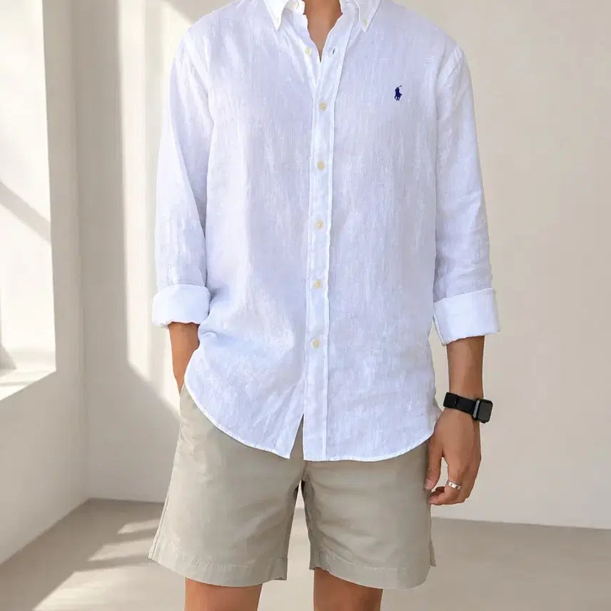 [BUNJANG] Polo Ralph Lauren Unisex Classic Linen Shirt / 폴로랄프로렌 남녀공용 클래식 린넨셔츠 특가행사 7800무배