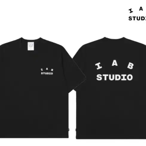 [BUNJANG] IAB Studio Logo Short Sleeve T-Shirt Black White / [당일 발송] 아이앱 스튜디오 IAB 로고 반팔 티셔츠 블랙 화이트