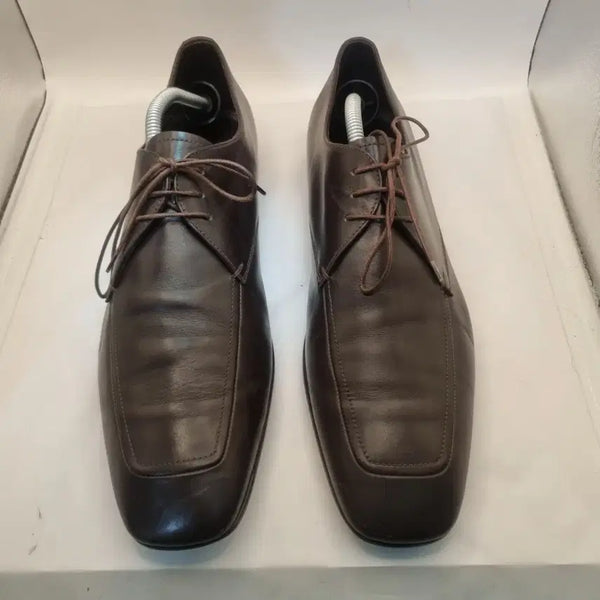 [BUNJANG] Prada Square-Toe Brown Sport Derby Shoes UK 9 / 프라다 스퀘어토 브라운 스포츠더비 uk9
