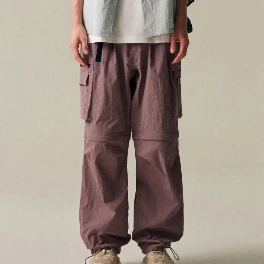 [BUNJANG] Musinsa Standard [City Leisure] Wide Belted Detachable Cargo Pants / 무신사 스탠다드 [시티 레저] 와이드 벨티드 디태처블 카고 팬츠