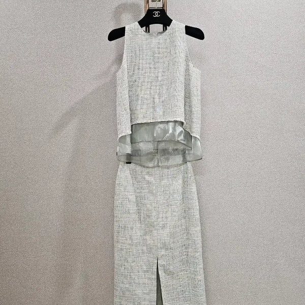 [BUNJANG] Kume Tweed Chiffon Set-up / kume