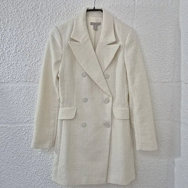 [BUNJANG] H&M Tweed Double Button Jacket Ivory / h&m 트위드 더블 버튼 재킷 아이보리