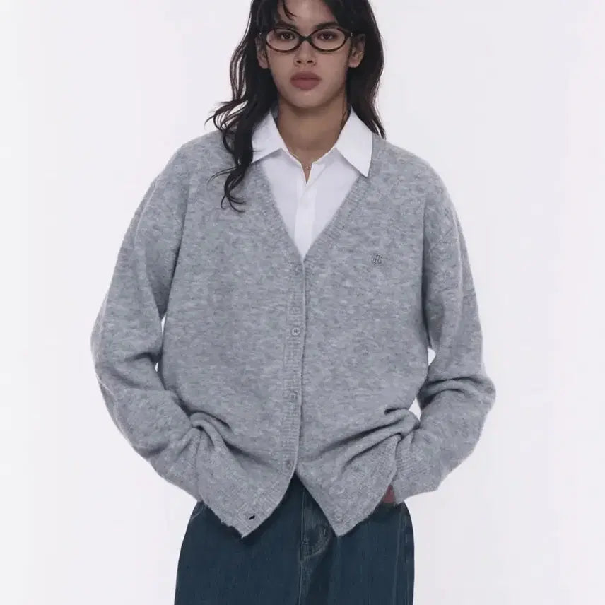 [BUNJANG] Place Studio Soft Daily Oversized V-Neck Knit Sleeve Cardigan Jacket / 플레이스스튜디오 소프트 데일리 오버핏 브이넥 니트 슬리브 가디건 자켓