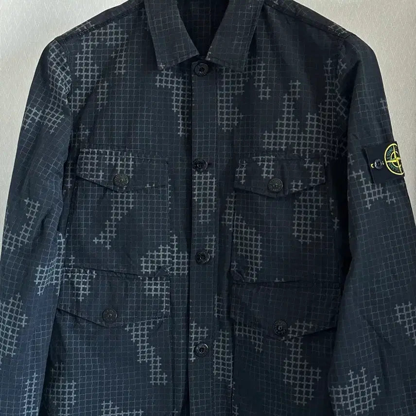 [BUNJANG] Stone Island Check Grid 4P Camo Jacket Black / 스톤아일랜드 체크 그리드 4p 카모 자켓 M(100) 블랙