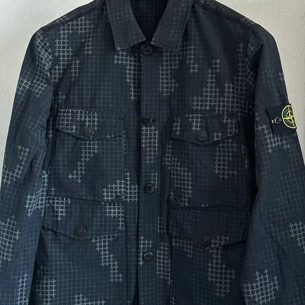 [BUNJANG] Stone Island Check Grid 4P Camo Jacket Black / 스톤아일랜드 체크 그리드 4p 카모 자켓 M(100) 블랙
