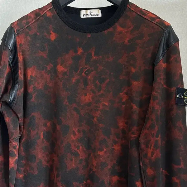 [BUNJANG] Stone Island Camo Painted Leather Sweatshirt / 스톤아일랜드 카모 페인티드 레더 맨투맨 M(100) 국내판