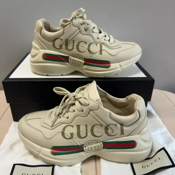 [BUNJANG] Gucci Rhyton Logo Sneakers / 36.5/235) 구찌 라이톤 띠로고 스니커즈