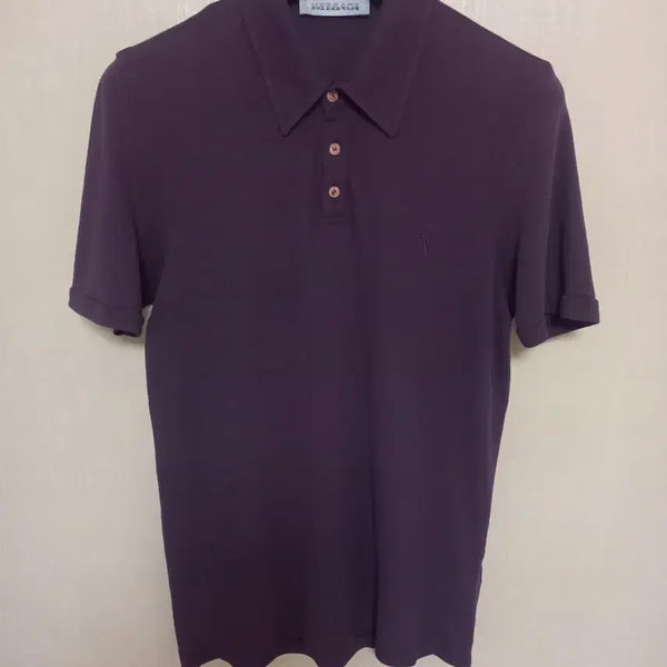 [BUNJANG] Versace Collection Polo Collar T-Shirt Burgundy/Wine / 베르사체 컬렉션 폴로카라티 95~날씬100