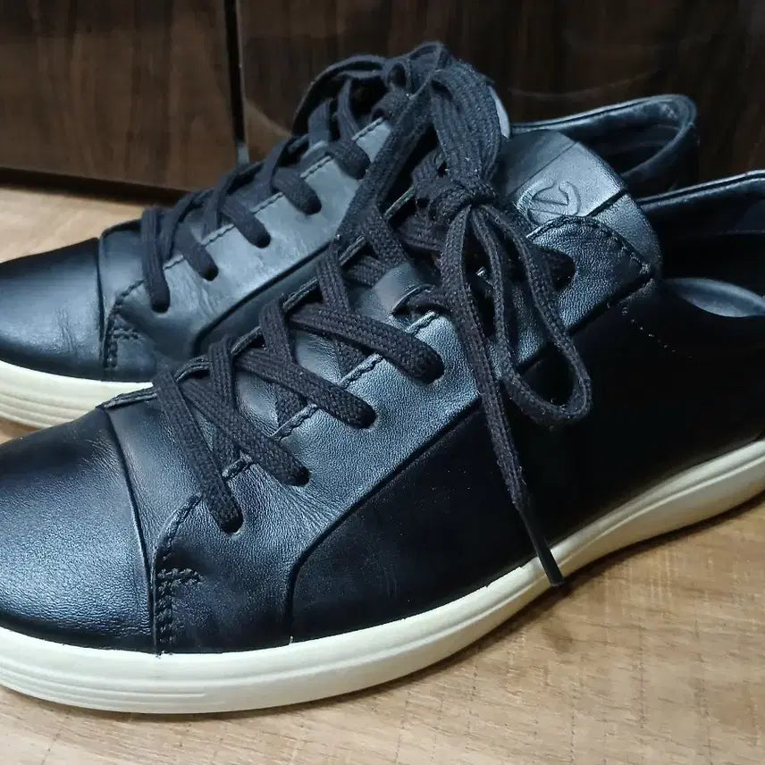 [BUNJANG] Men's Eco Leather Sneakers Golf Shoes Black 265mm / 에코 레더 스니커즈 골프화 블랙 265mm