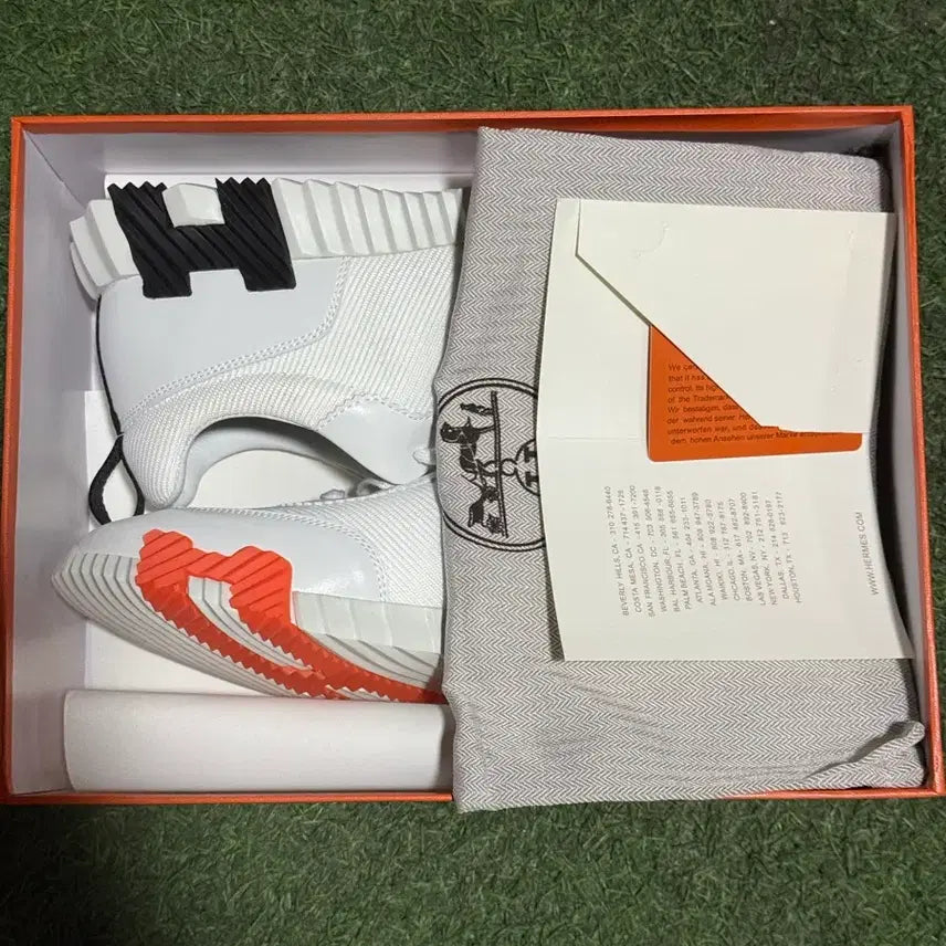 [BUNJANG] Hermes Bouncing Sneakers Black Orange Size 43 / 에르메스 바운싱 스니커즈 블랙 오랜지 43