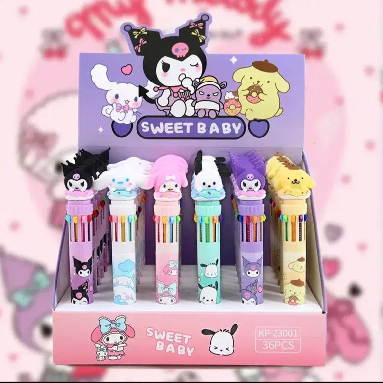 [BUNJANG] Sanrio 10-Color Ballpoint Pen / 산리오 10색볼펜