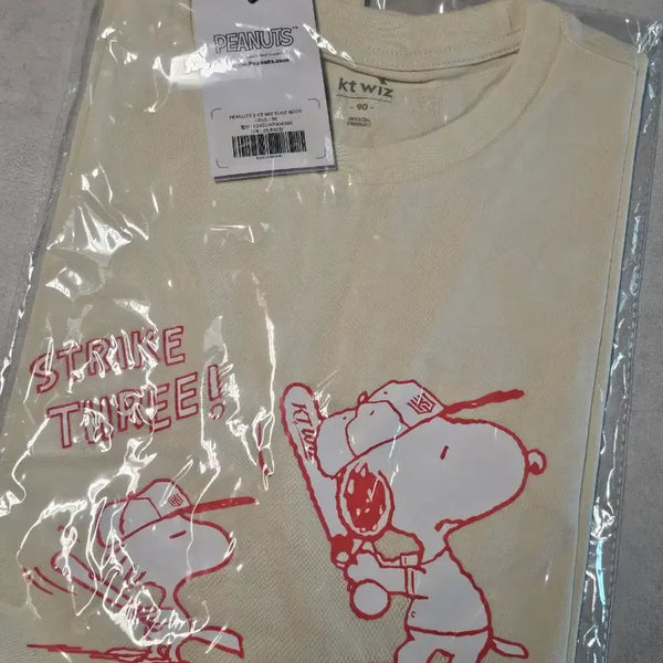 [BUNJANG] KT Wiz Snoopy Collaboration Short-Sleeve T-Shirt / 미개봉)) KTWiz KT위즈 스누피(피너츠) 콜라보 반팔 티셔츠