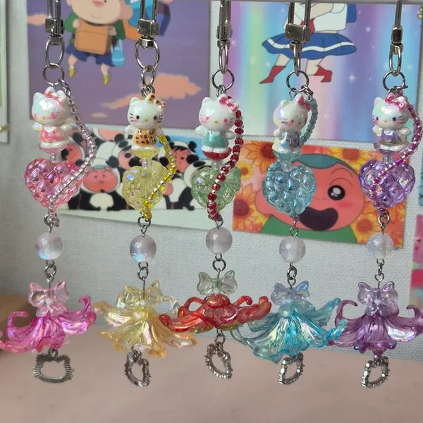 [BUNJANG] Heart Charm Beaded Keychain / 하트키리키링 비즈키링