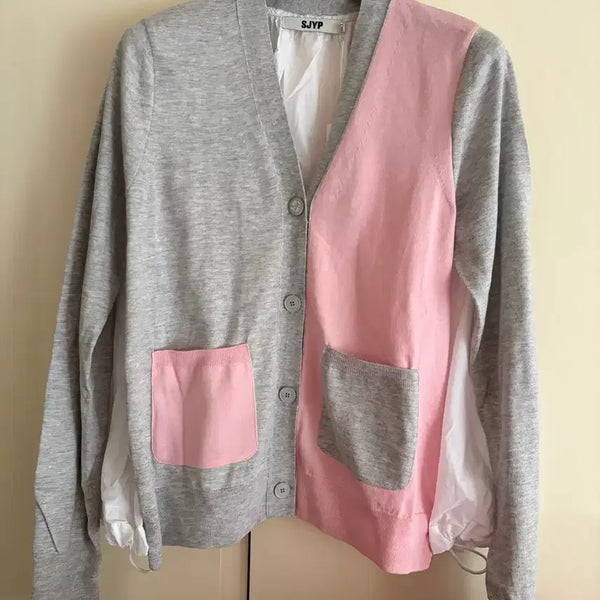[BUNJANG] SJYP Color Block Cardigan / 새상품/한섬 SJYP 컬러블럭 가디건/S55-66