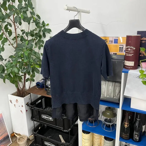 [BUNJANG] Sacai Layered Short Sleeve Knit Size 1 / 사카이 레이어드 반팔 니트 1